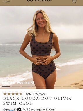 Albion fit Cocoa Polka Dot Olivia Swim Crop